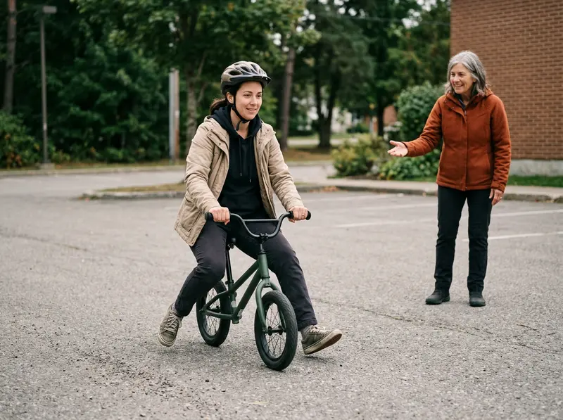 Illustration de l’action « Vélo-école adultes & remise en selle »